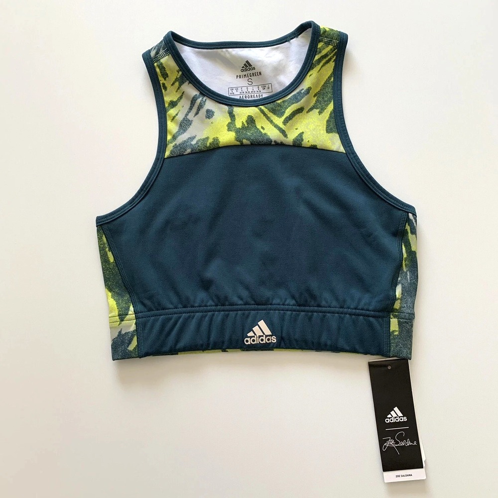 Adidas Womens Small AEROREADY Sports Bra NWT Racerback Training Primegreen